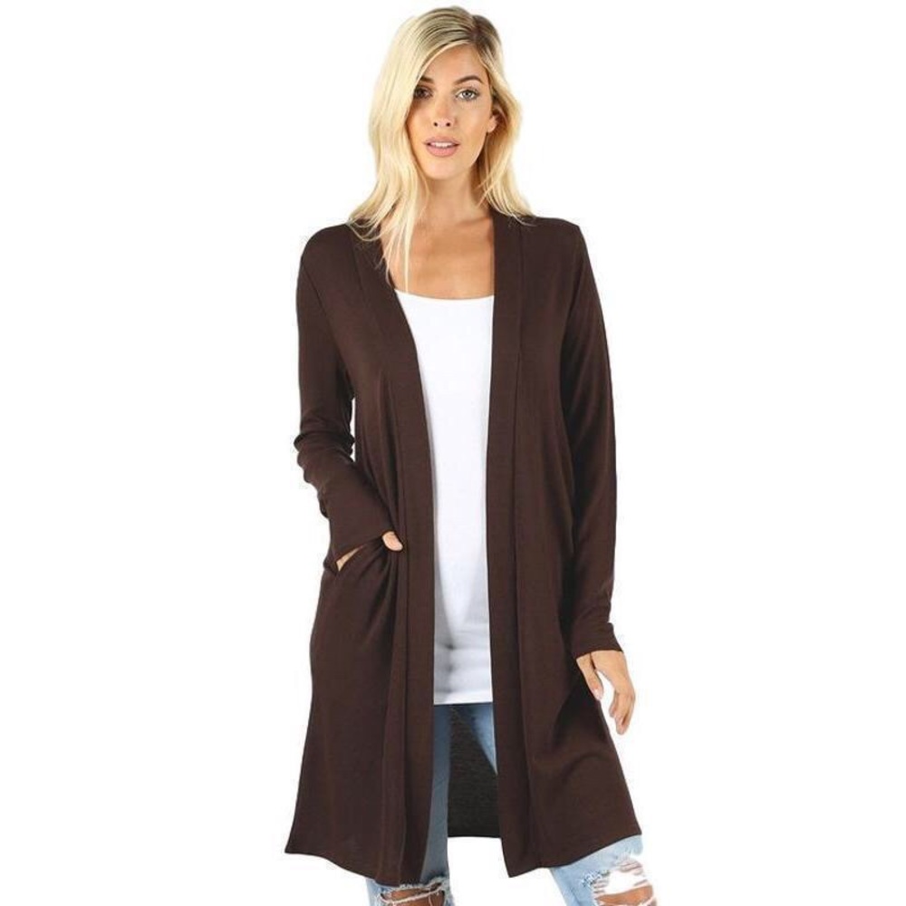 Americano Open Front Longline Sweater Cardigan